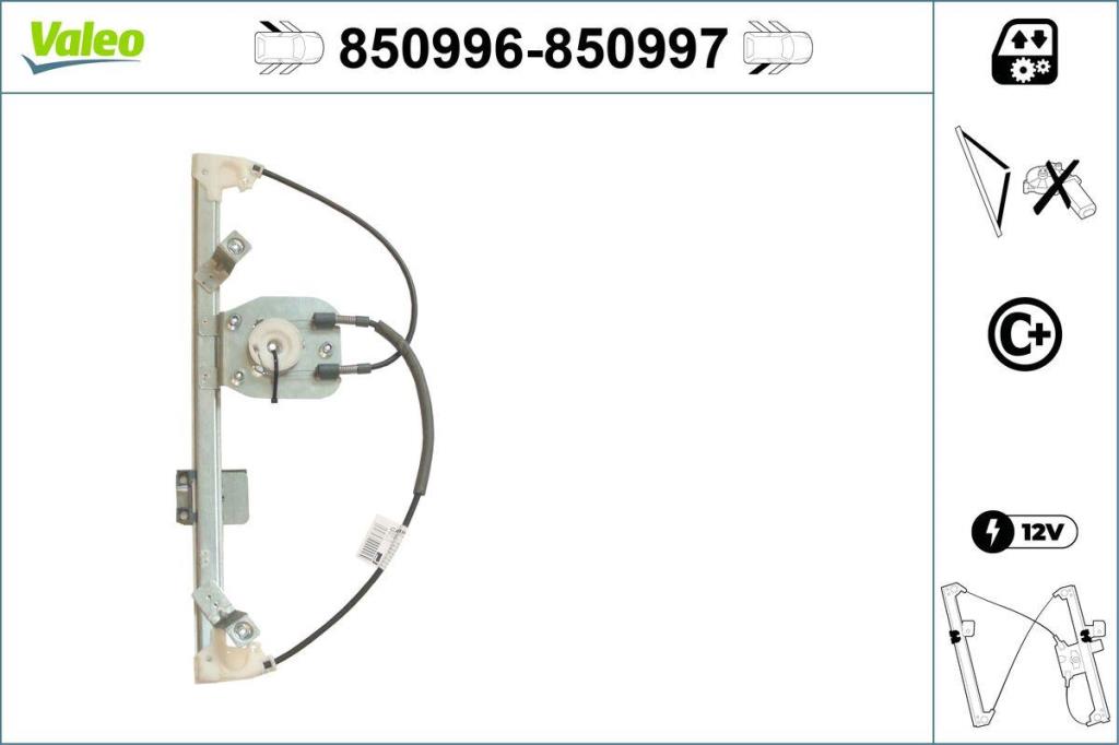 Mécanisme de lève-vitre (Mécanisme de lève-vitre) VALEO 850996